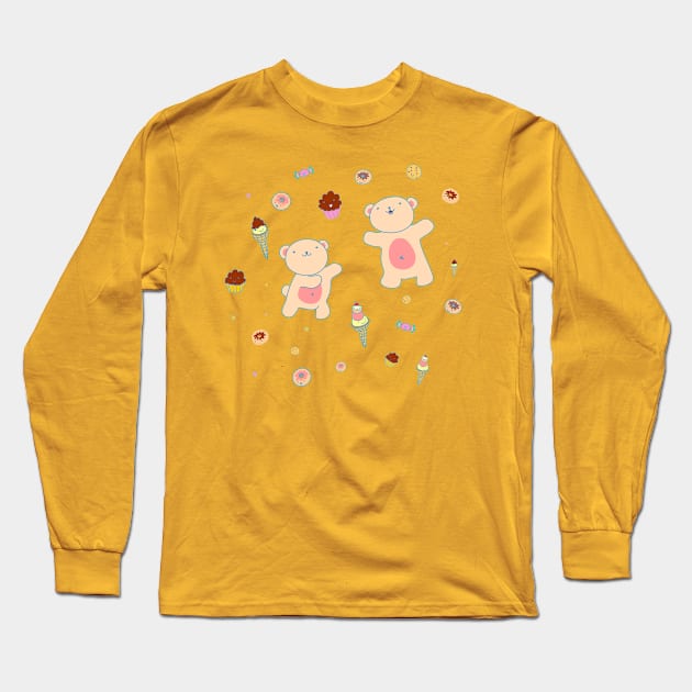 Sweet Bears Long Sleeve T-Shirt by AnishaCreations